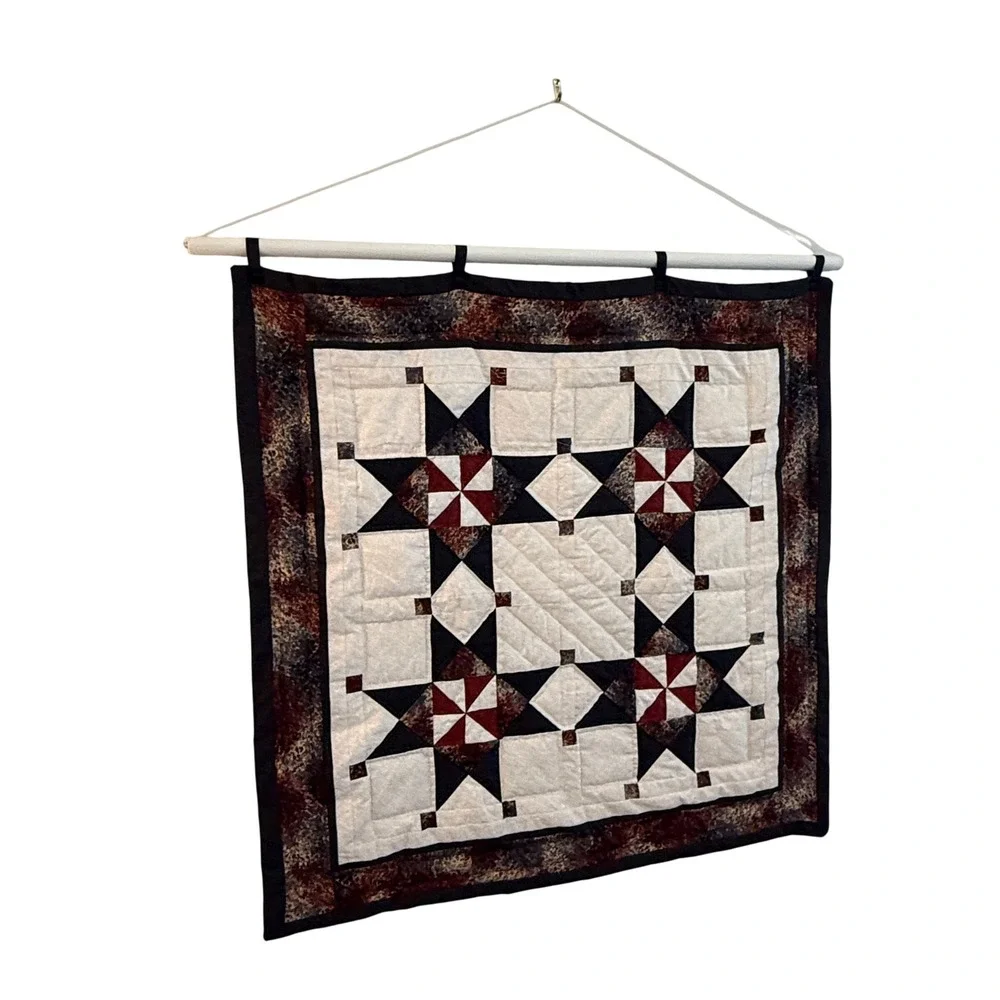 Handmade Quilt Wall Hanging‎ Americana Star Pattern Rustic Farmhouse Decor